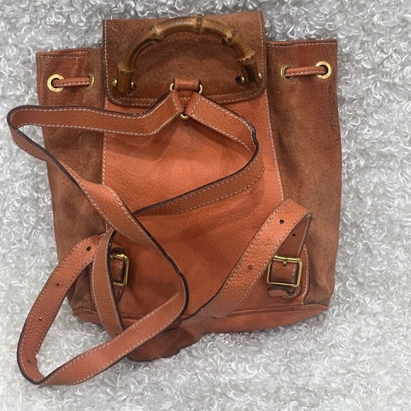 Gucci Vintage Bamboo Suede Mini Backpack - Picture 2 of 14